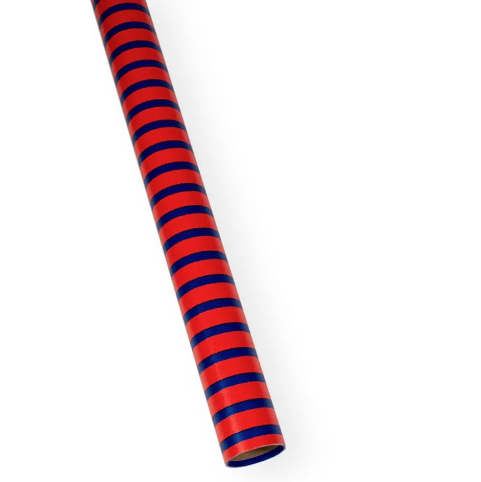 Bretagne Reversible Gift Wrapping Paper in Red & Blue - 30" x 8' Roll