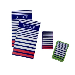 Breton Stripe Bridge Gift Sets - 2 Playing Card Decks & 2 Score Pads