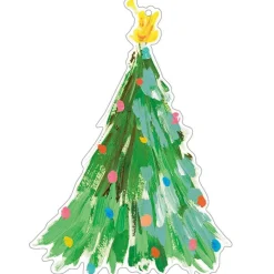 Brushstroke Trees Decorative Die-Cut Gift Tag - 4 Per Package