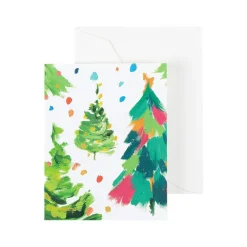 Brushstroke Trees Gift Enclosure Cards - 4 Mini Cards & 4 Envelopes