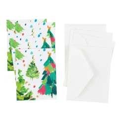 Brushstroke Trees Gift Enclosure Cards - 4 Mini Cards & 4 Envelopes