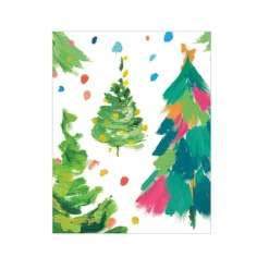 Brushstroke Trees Gift Enclosure Cards - 4 Mini Cards & 4 Envelopes