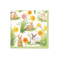 Bunnies and Daffodils Paper Cocktail Napkins - 20 Per Package