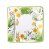 Bunnies and Daffodils Square Paper Salad & Dessert Plates - 8 Per Package