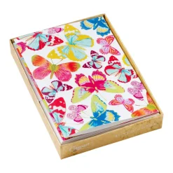 Butterflies Assorted Boxed Note Cards - 8 Note Cards & 8 Envelopes