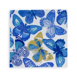 Butterflies Paper Cocktail Napkins in Blue - 20 per Package