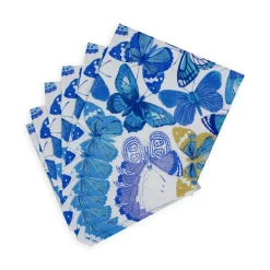 Butterflies Paper Cocktail Napkins in Blue - 20 per Package
