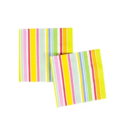 Cabana Stripe Bright Cocktail Napkins - 20 Per Package