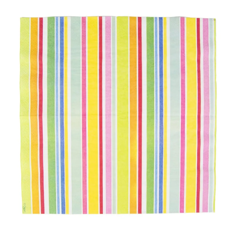 Cabana Stripe Bright Luncheon Napkins - 20 Per Package