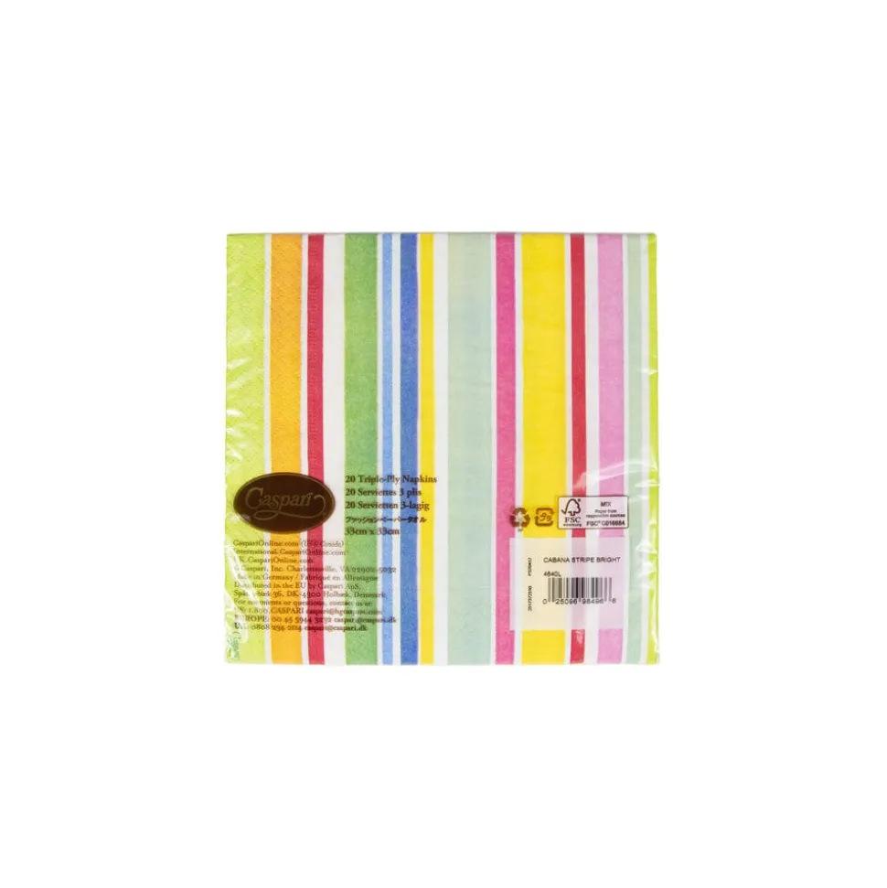 Cabana Stripe Bright Luncheon Napkins - 20 Per Package