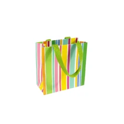Cabana Stripe Bright Small Square Gift Bags - 1 Each
