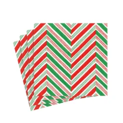 Candy Cane Stripes Paper Cocktail Napkins - 20 Per Package