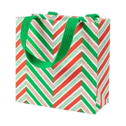 Candy Cane Stripes Small Square Gift Bag - 1 Each