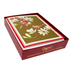 Cardinals And Magnolia Classic Boxed Christmas Cards - includes 15 cards & envelopes