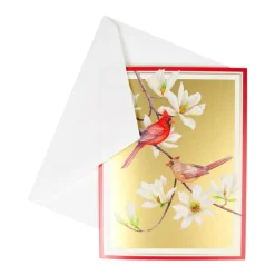 Cardinals And Magnolia Classic Boxed Christmas Cards - includes 15 cards & envelopes