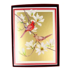 Cardinals And Magnolia Classic Boxed Christmas Cards - includes 15 cards & envelopes