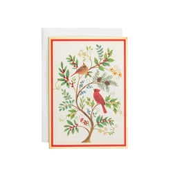 Cardinals And Twining Branch Small Boxed Christmas Cards - includes 15 cards & envelopes