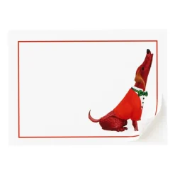 Caroling Dog Self-Adhesive Labels - 12 Per Package