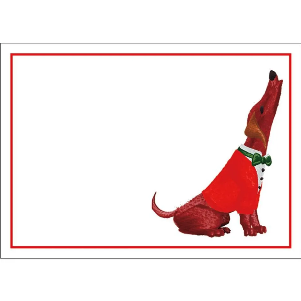 Caroling Dog Self-Adhesive Labels - 12 Per Package