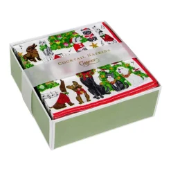 Caroling Pets Boxed Paper Cocktail Napkins - 40 Per Box