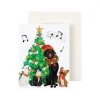 Caroling Pets Gift Enclosure Cards - 4 Mini Cards & 4 Envelopes