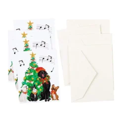 Caroling Pets Gift Enclosure Cards - 4 Mini Cards & 4 Envelopes