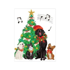 Caroling Pets Gift Enclosure Cards - 4 Mini Cards & 4 Envelopes