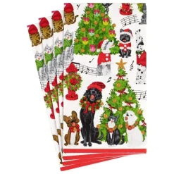 Caroling Pets Paper Guest Towel Napkins - 15 Per Package