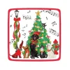 Caroling Pets Square Paper Salad & Dessert Plates - 8 Per Package
