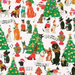 Caroling Pets Wrapping Paper - 30" x 8' Roll