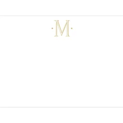 Caspari Antique Plain Letter M Foil Correspondence Cards - 12 Cards and Envelopes