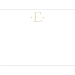 Caspari Antique Plain Letter E Foil Correspondence Cards - 12 Cards and Envelopes