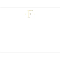 Caspari Antique Plain Letter F Foil Correspondence Cards - 12 Cards and Envelopes