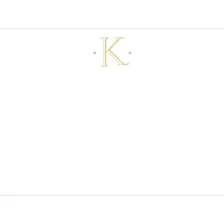 Caspari Antique Plain Letter K Foil Correspondence Cards - 12 Cards and Envelopes