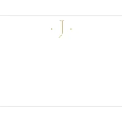 Caspari Antique Plain Letter J Foil Correspondence Cards - 12 Cards and Envelopes