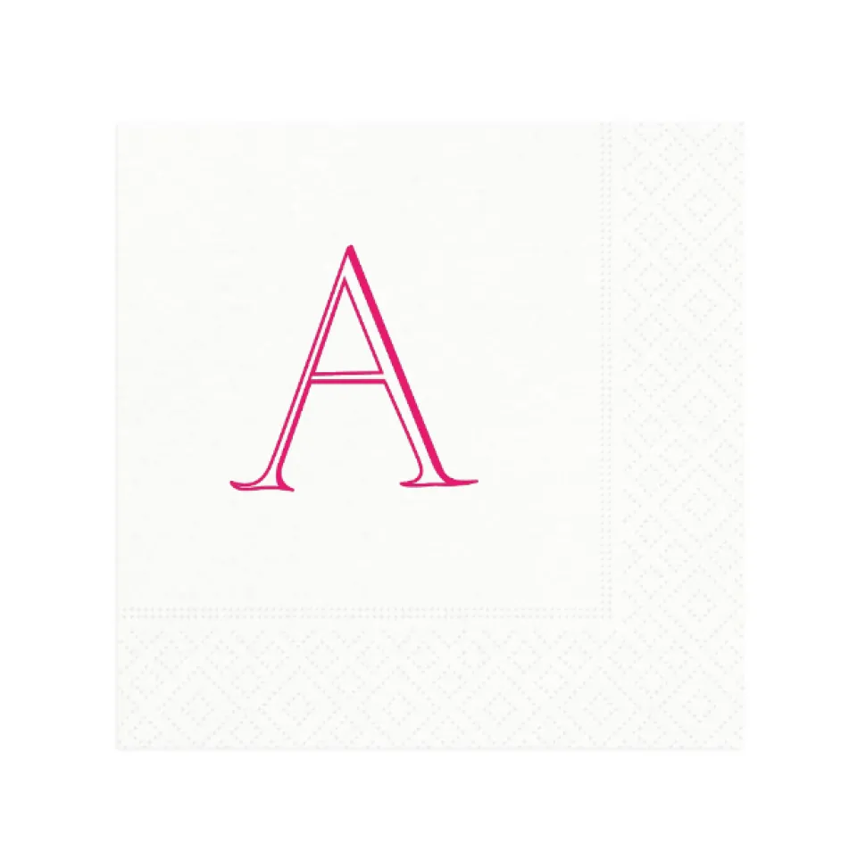 Caspari Antique Plain Single Initial Personalized Cocktail Napkins