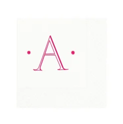 Caspari Antique Plain With Dots Single Initial Personalized Cocktail Napkins