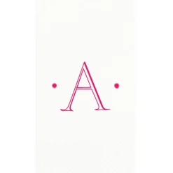 Caspari Antique Plain With Dots Single Initial Personalized Guest Towel Napkins