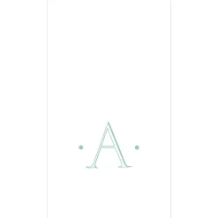 Caspari Antique Robin's Egg Single Initial Guest Towel Napkins - 24 Per Box