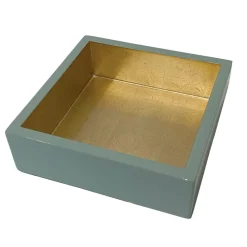 Celadon With Gold Lacquer Cocktail Napkin Holder