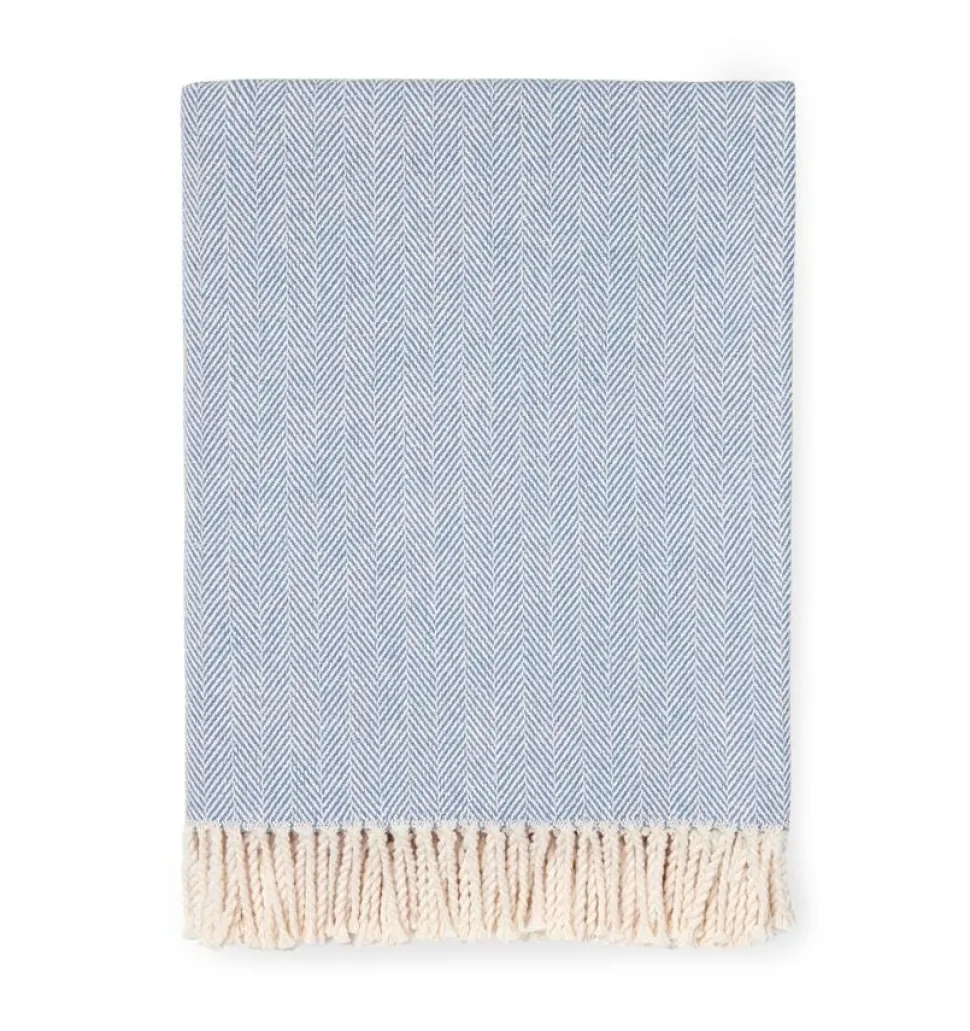 Celine Herringbone Throw in Cadet