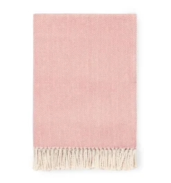 Celine Herringbone Throw in Salmon
