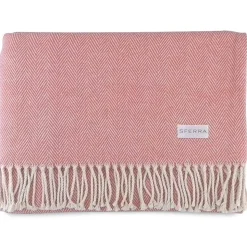 Celine Herringbone Throw in Salmon