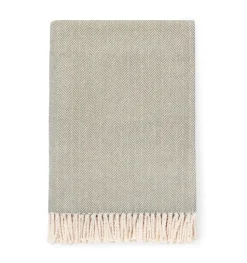 Celine Herringbone Throw in Moss