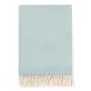Celine Herringbone Throw in Aqua