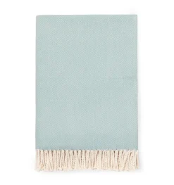 Celine Herringbone Throw in Aqua