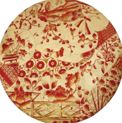 Ceramic Plate Coral/Gold Round Placemats - Single Placemat