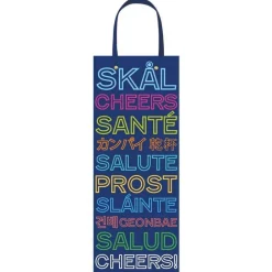 Cheers Salud Prost Wine & Bottle Gift Bag - 1 Each