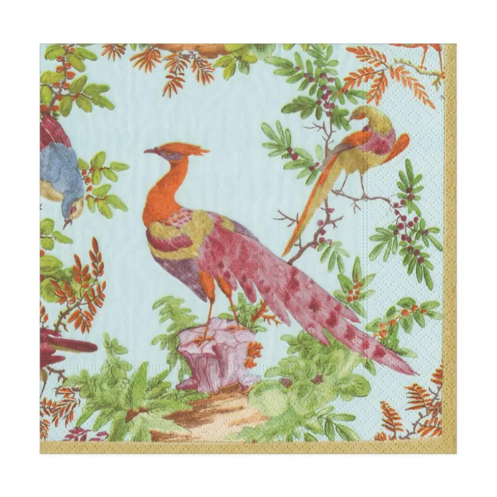 Chelsea Birds Paper Luncheon Napkins in Celadon - 20 Per Package