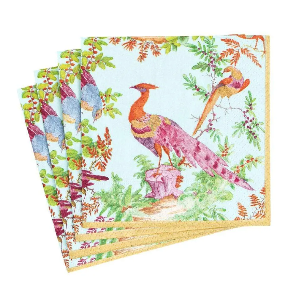 Chelsea Birds Paper Luncheon Napkins in Celadon - 20 Per Package